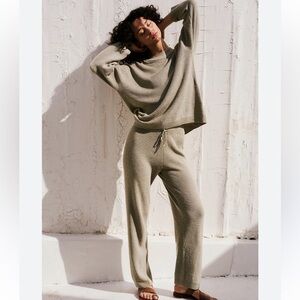 Free People Beach Malibu Solid Pant Surf Set M